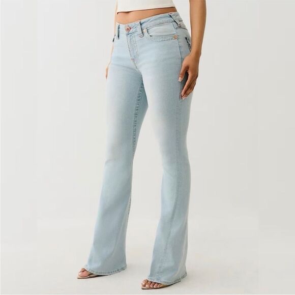 True Religion Joey Mid Rise Big T Flare Jeans 30 New with tags - Picture 4 of 9